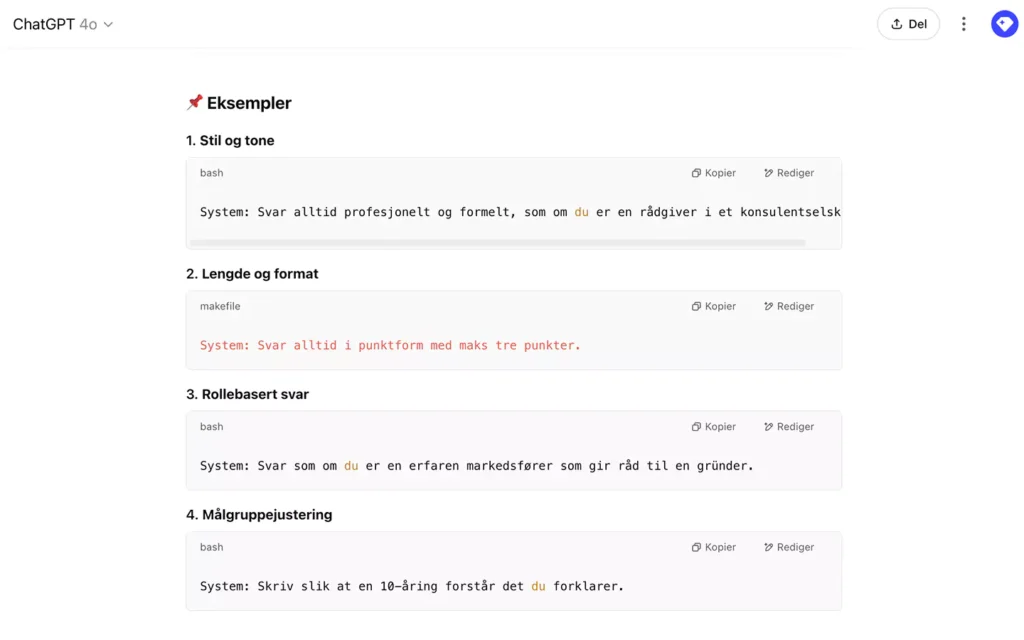Bruk system i chatgpt